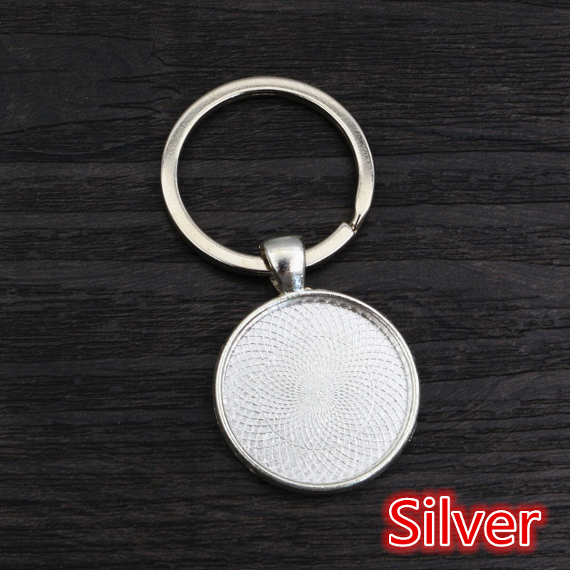 5 Stuks Sleutelhanger Met Hanger Bezel Blanco Fit 20 25 30Mm Camee Glazen Cabochon Basis Instelling Diy Sleutelhanger Sleutelhanger: 13 cm / Black