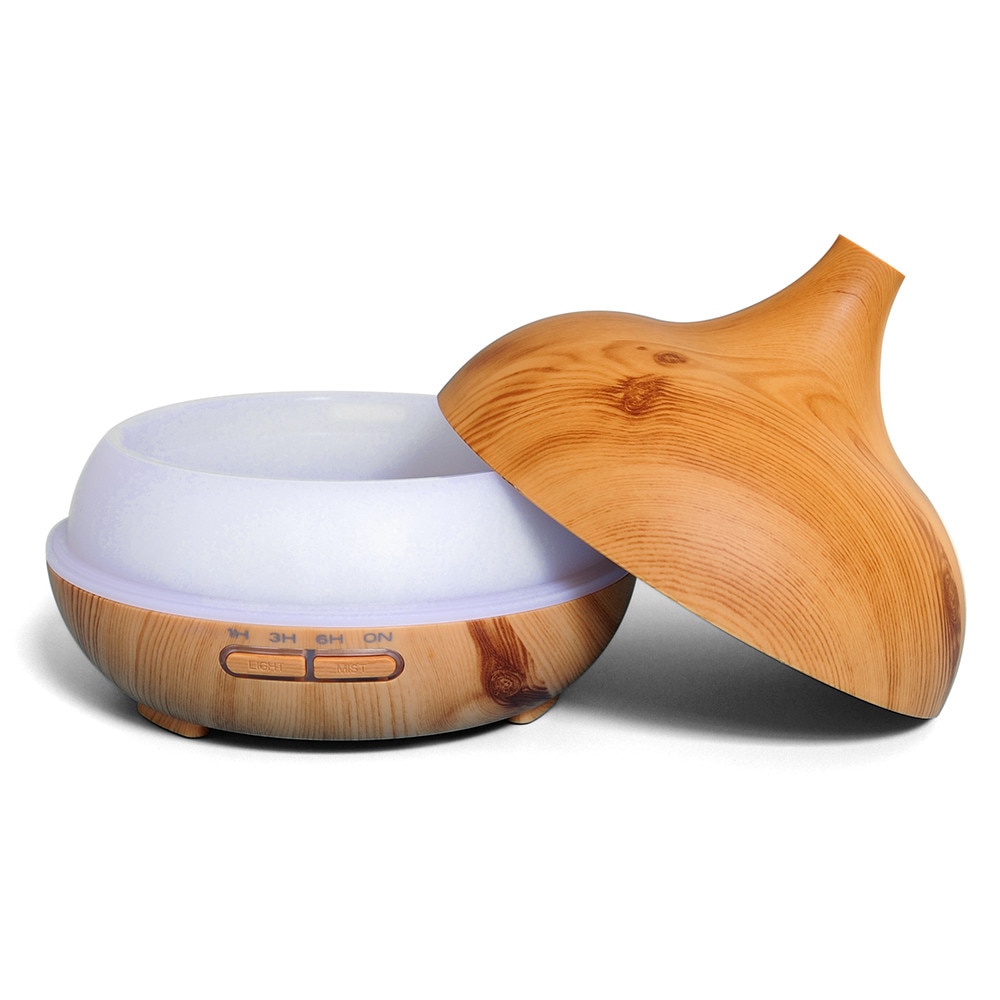 Wood Grain Air Humidifier ultrasonic Aroma Oil Diffuser With Remote Control Mist Makers Theapy Vapor Ultrasonic Light Purifier