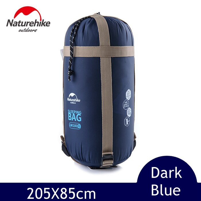 Naturehike 205*85cm sovepose forlænget kuvert bomuldssplejsning ultralet voksen bærbar udendørs camping vandreture 3 sæsoner: Mørkeblå