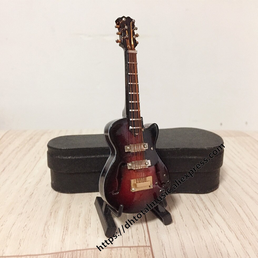 Mini guitare Miniature modèle guitare électrique modèle B Miniature en bois Mini Instrument de musique modèle Collection: Guitar L-10cm
