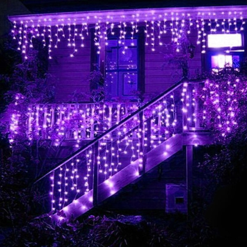 5m 96 led istapper gardin vindu lys foss fe string lys for innendørs utendørs jule bryllup girlander