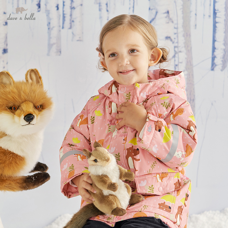 DBZ20121-Abrigo acolchado con bolsillos de dibujos animados para bebé, ropa de abrigo para niño y niña, prendas de vestir de invierno, unisex