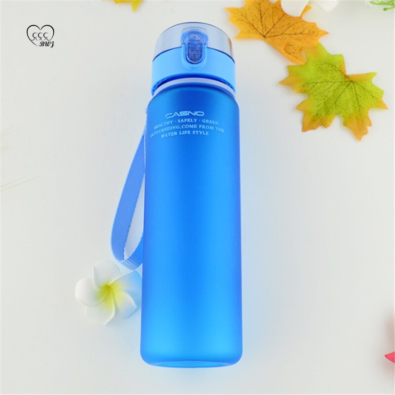 560ml sportwaterflessen vierkant anti-lek mat waterfles keukenaccessoires fles voor water shaker koffiemok .9z: Blauw