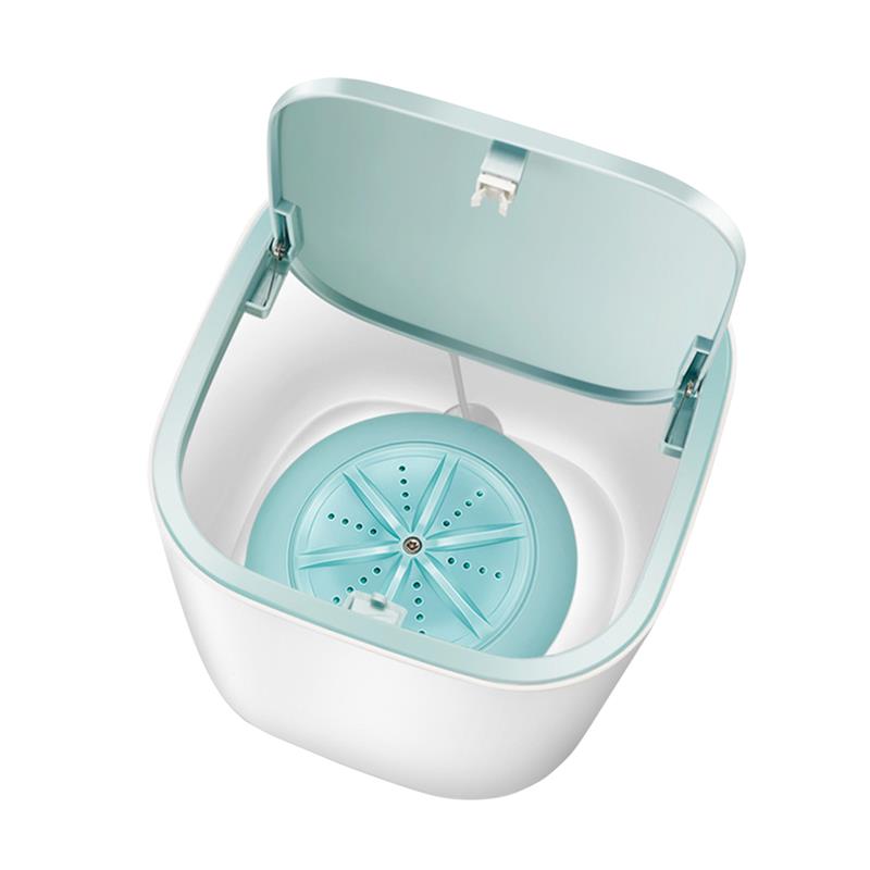 Mini vaskemaskine ultralyd turbo automatisk elektrisk rent vaskeværktøj til rejse sovesale usb vaskemaskine bærbar: Blå