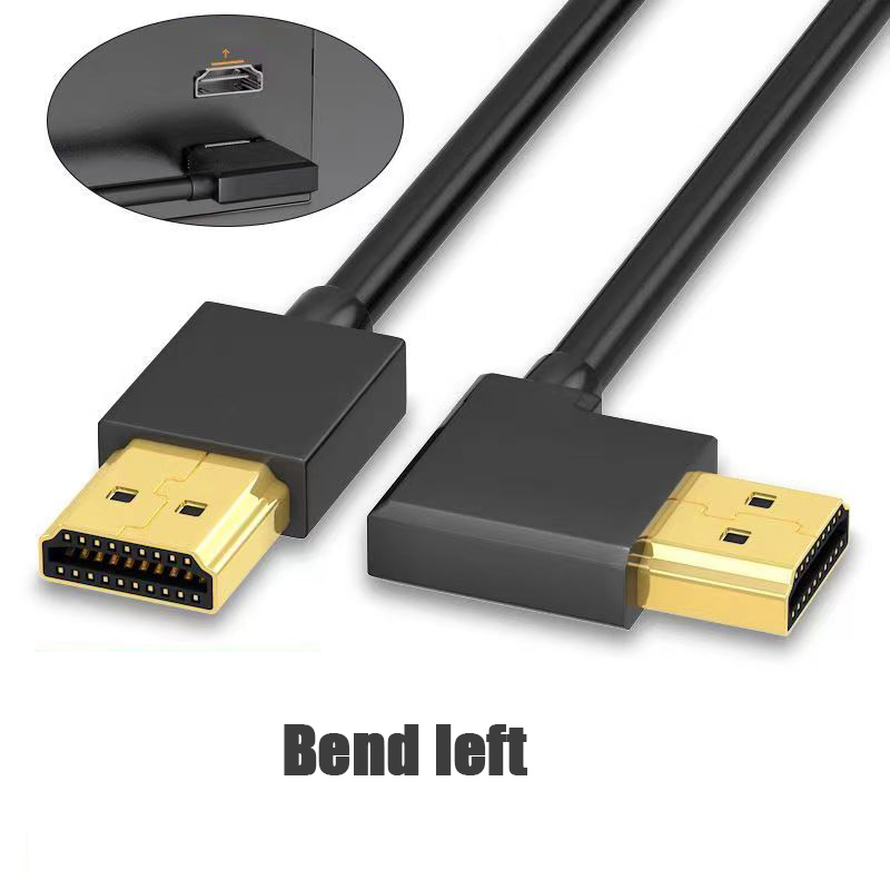 4K Elbow HDMI-compatible Extension Cable 90 Degree Down Angle Male to Female For HDMI 2.1 Cable 3D 60Hz Video HDR for TV Monitor: Yellow / 1m