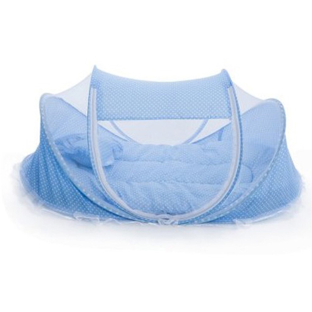 Cuna plegable portátil para juegos de bebés, cama para niños pequeños, mosquitera, colchón para cuna, almohada y tienda de campaña para viajes en interiores al aire libre