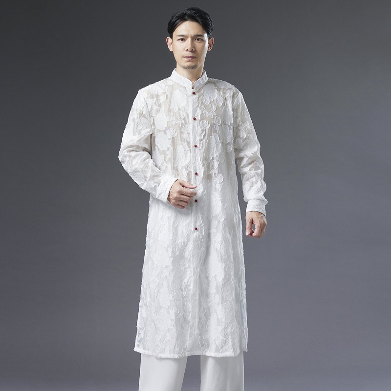 Harajuku Japanse Kimono Vest Mannen Chinese Stijl Tang Pak Hanfu Jas Retro Kung Fu Gewaden Mantel Casual Jassen KK3821