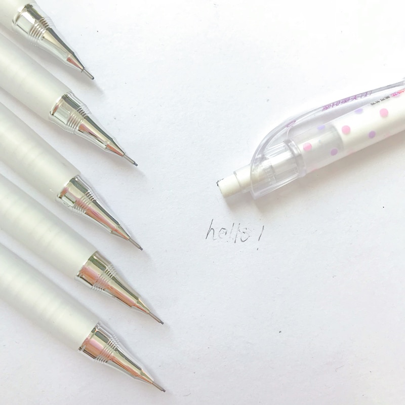 3X Kawaii, material escolar sencillo, artículos de papelería para estudiantes, lápiz de prensa automático para escribir 0,4mm