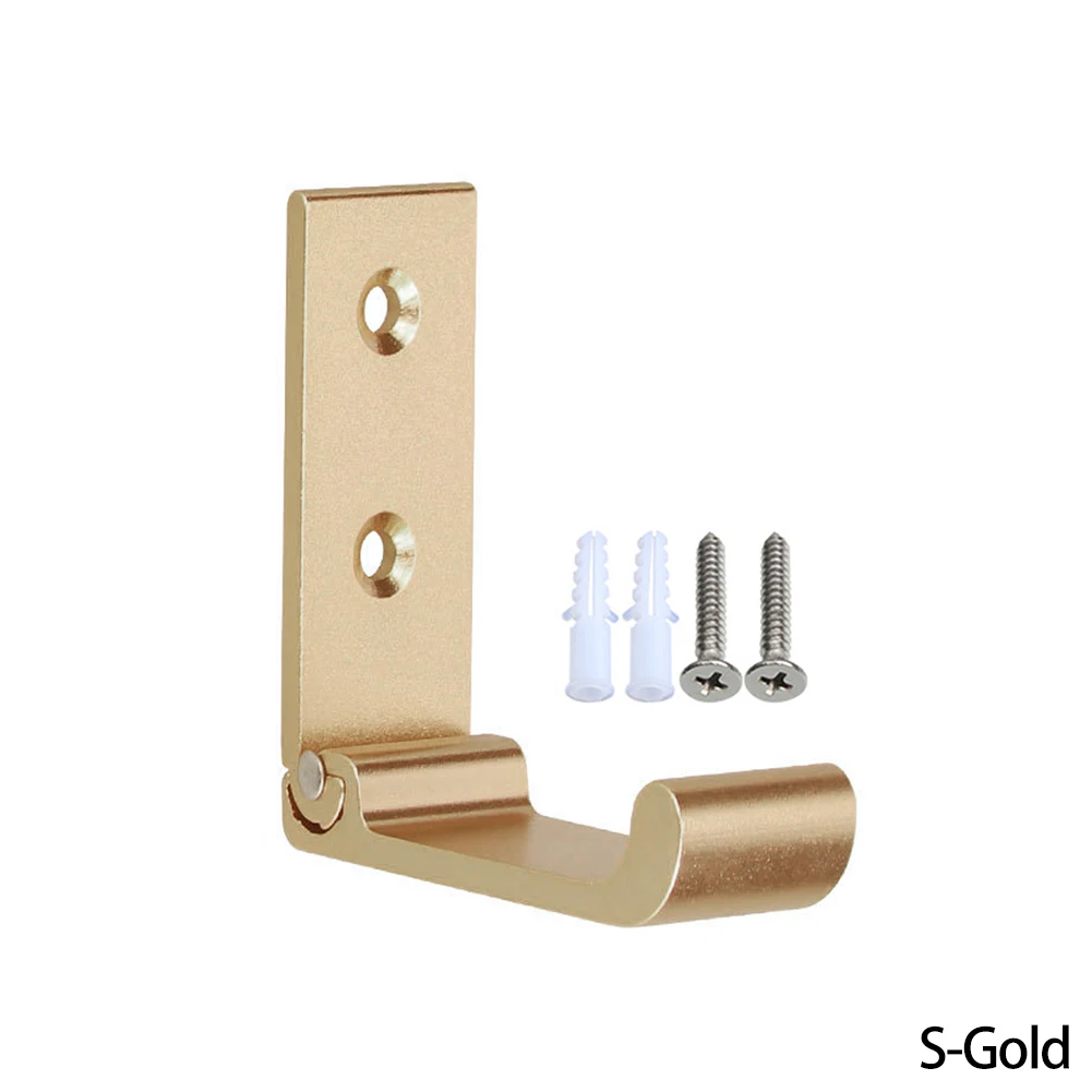 Gancho plegable de aleación de aluminio para pared, gancho oculto para bata, abrigo, baño, cocina, toalla con tornillos, 1 Juego: Plata