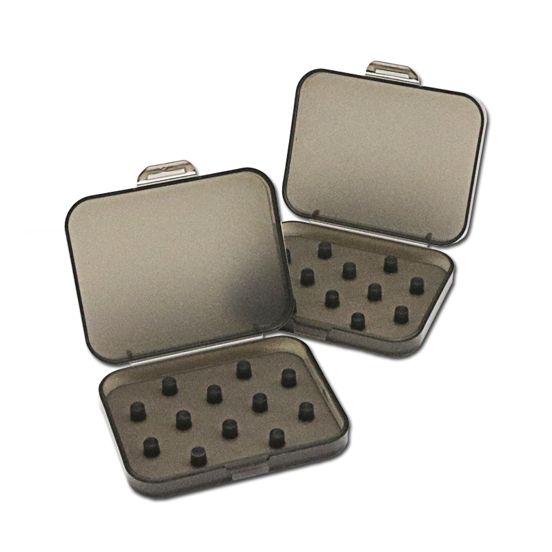Caja de plástico para tapones para los oídos, caja de embalaje para tapones para los oídos, estuche de espuma viscoelástica, accesorios para auriculares, caja organizadora, bolsa de almacenamiento: Gris oscuro