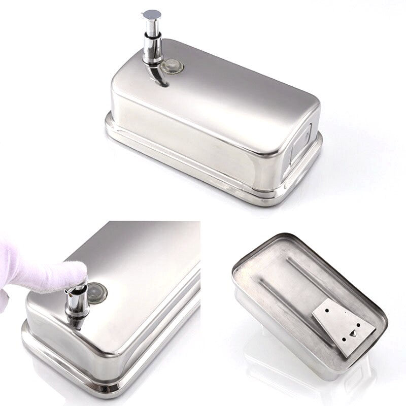 Wall Mounted l Hand Soap Dispenser Washroom S. Steel 304 Manual Liquid Shower Gel 500ml 800ml 1000ml