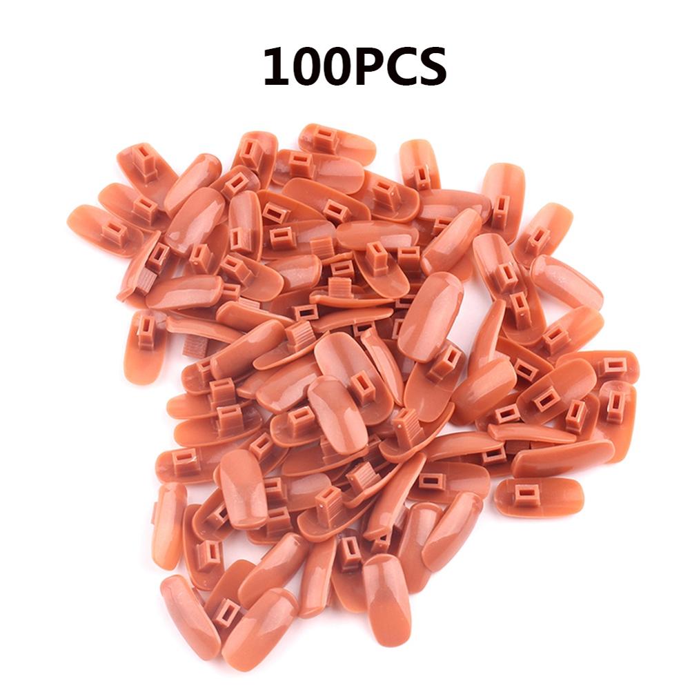 100pcs/bag Plastic Nail Tips Flexible Plastic Practice Nail Training Hand With Manicure Tool