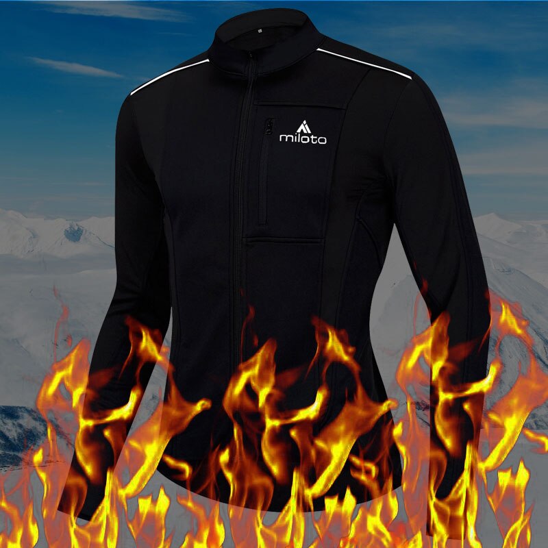 Reflekterande cykeljacka herr termisk fleece varm vindjacka vintersport cykelkläder utomhus vattentät mtb cykeljackor