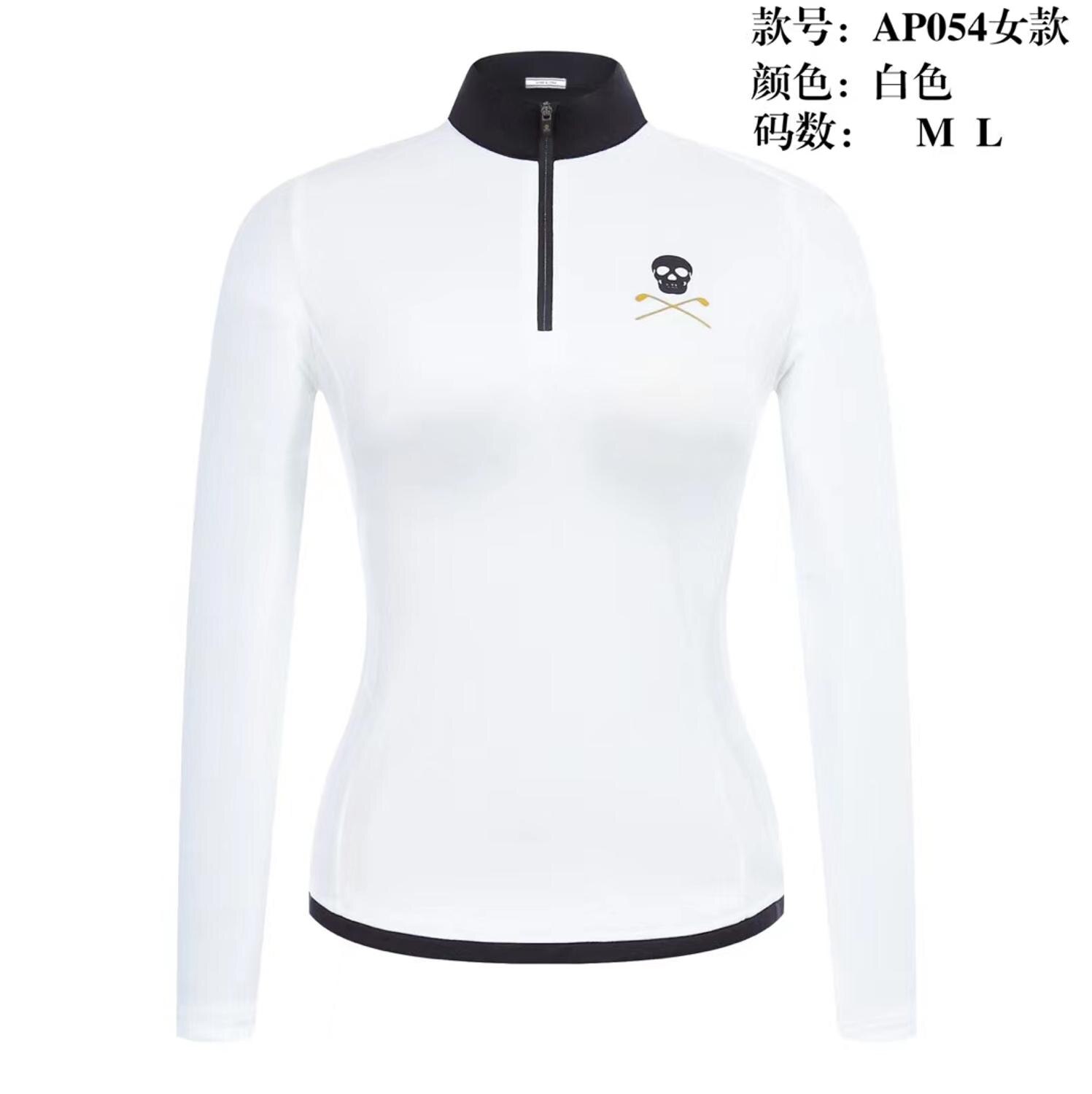 Golf langærmet t-shirt kvinder windbreaker sol jakke: Hvid / M