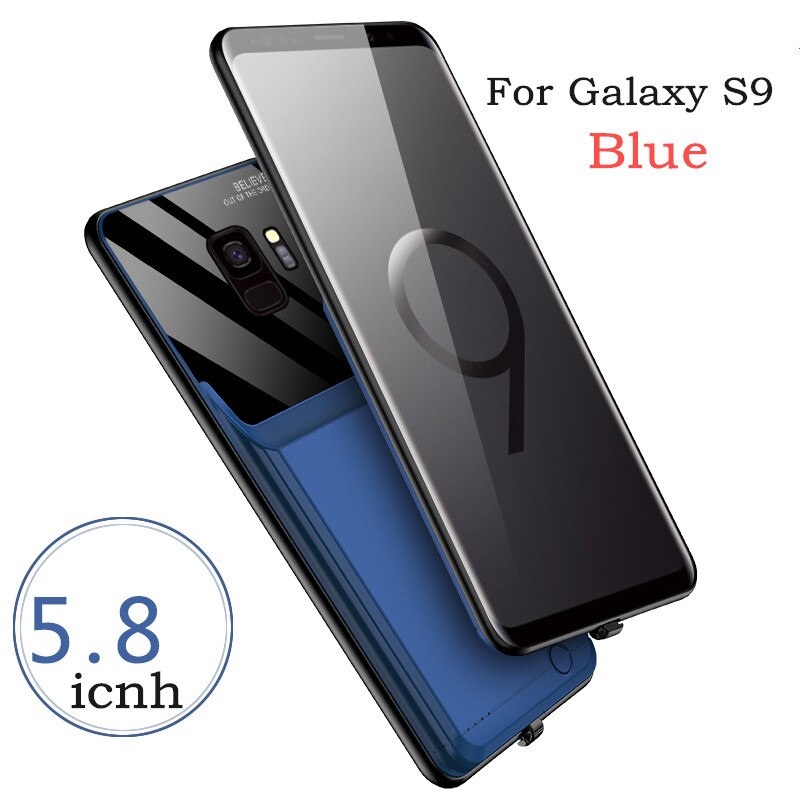 External Battery Charger Cases for Samsung Galaxy S9 Portable Power Bank Battery Charging Case for Galaxy S9 Plus Battery Case: Blue For S9