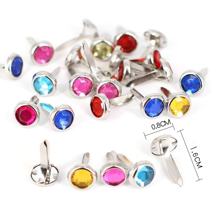 50pc runda metallbrickor scrapbooking dekorativa naglar barn handgjorda gör-det-själv-material utsmyckning fästelement hemhantverksmaterial
