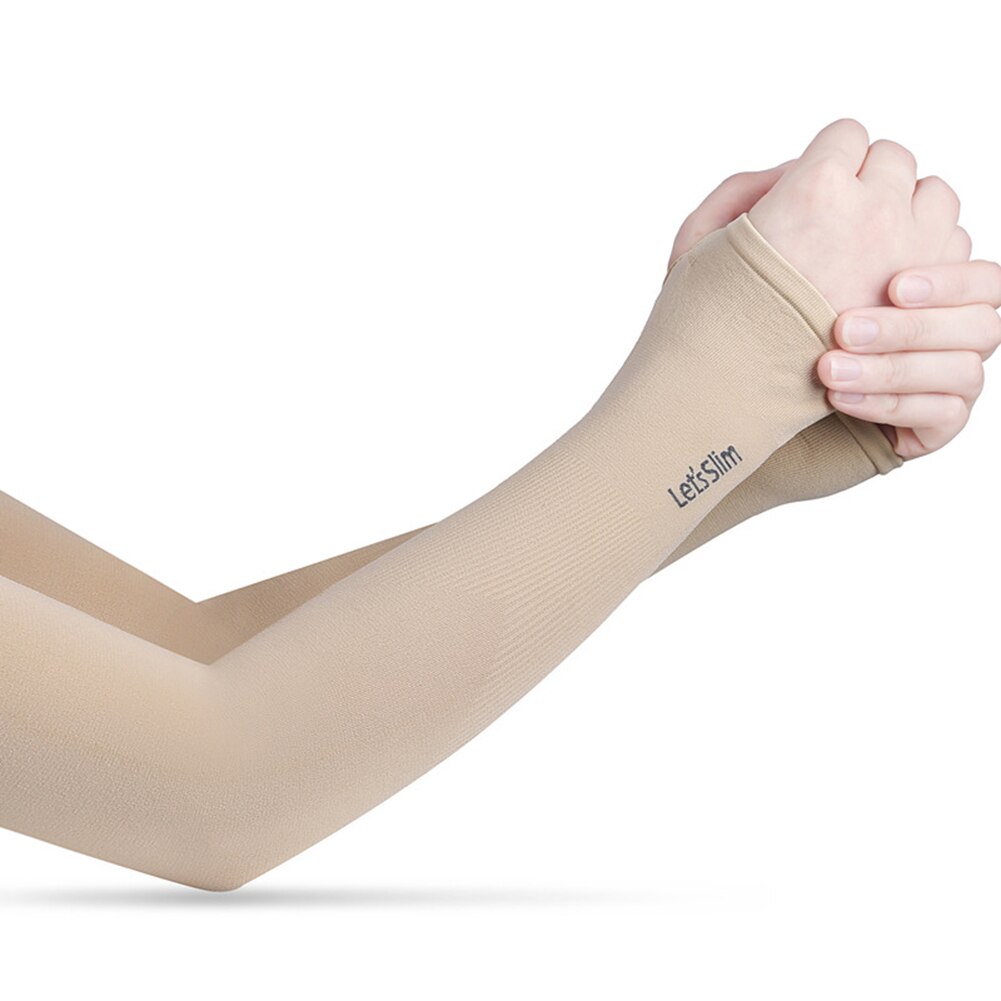 1 Pair Men Women Arm Sleeves Summer Sun UV Protection Ice Cool Cycling Running Fishing Climbing Driving Fitness Arm Cover: Brown