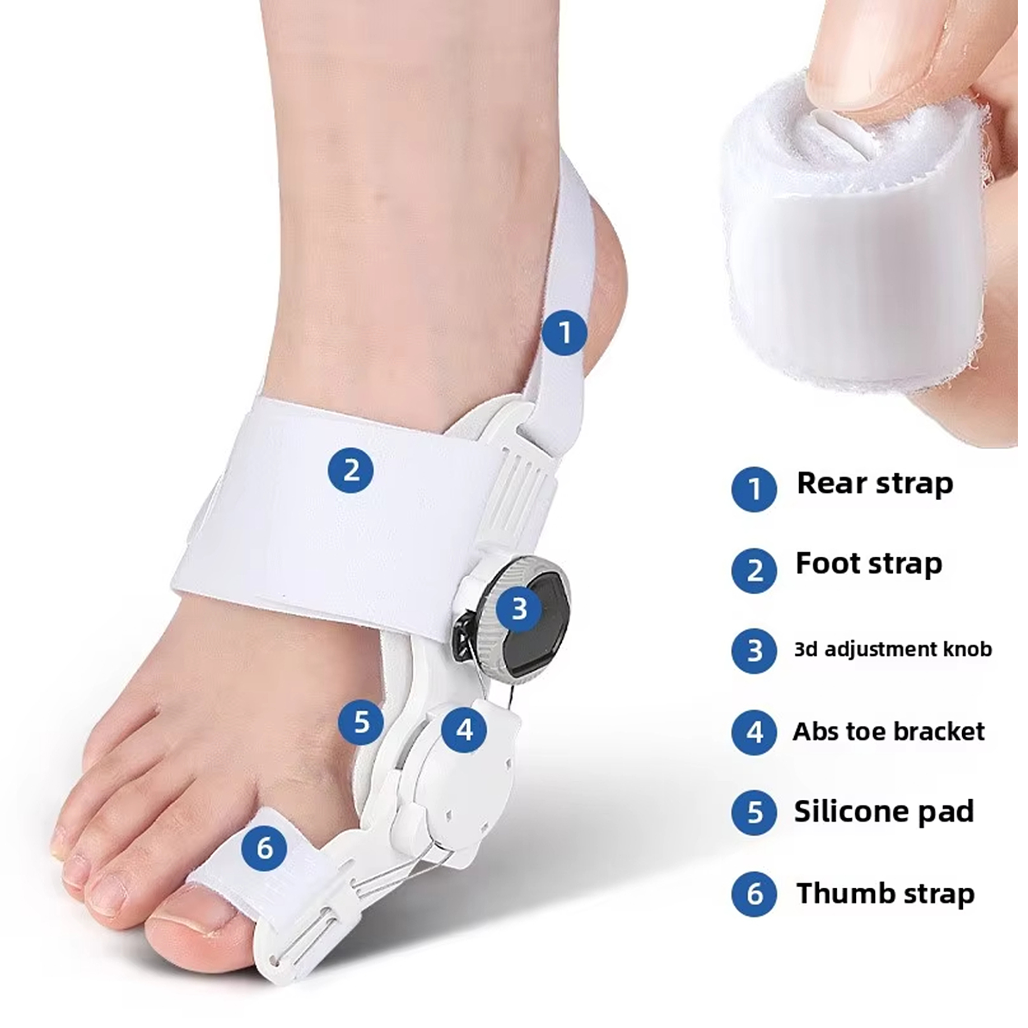 Bunion Corrector voor dames en heren, orthopedische bunionspalk met teenscheider Verstelbare teenstijltang Geschikt voor links/rechts