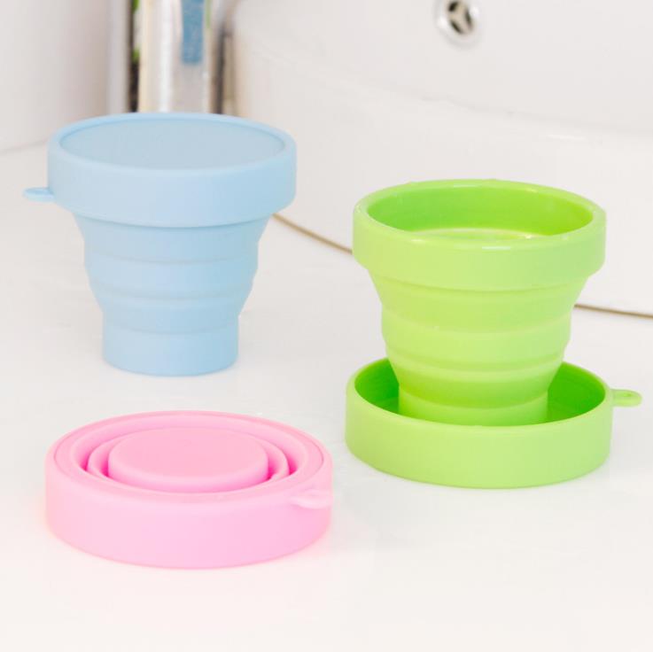 Gobelet télescopique pliable en Silicone, Portable, voyage en plein air, pique-nique, Camping, sport, bain de bouche télescopique