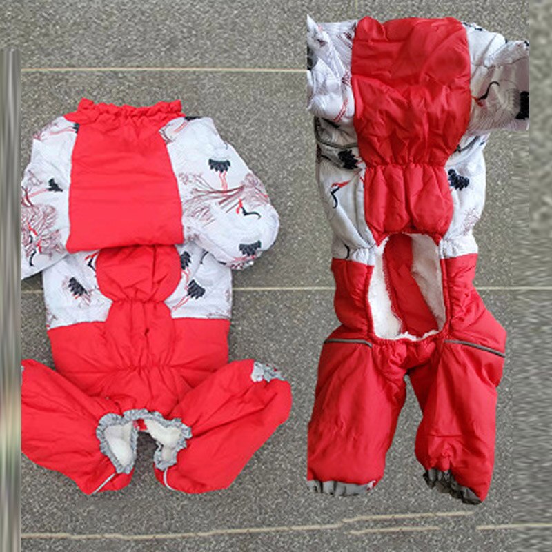 Haustier Hund Baumwolle Kleidung Plus Vlies Wasserdichte Winddicht Verdicken Pitbull Teddy Bulldogge Schneeanzug Winter Haustier Vierbeinigen Kleidung