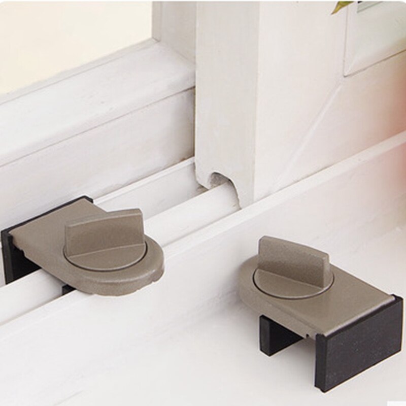 2PCS Sliding door and window anti-theft lock push and pull plastic steel aluminum window limiters for children safety protection