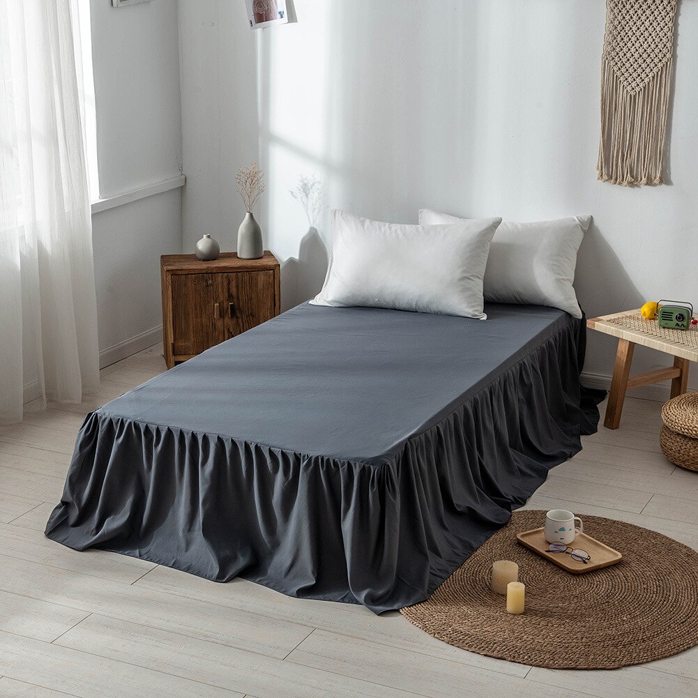 Dessus de lit en dentelle antidérapante, Style japonais, couleur unie, couvre-lit une pièce, décoration Simple de la maison, feuille de Lotus: BK109-2 / 100x200cm bed skirt