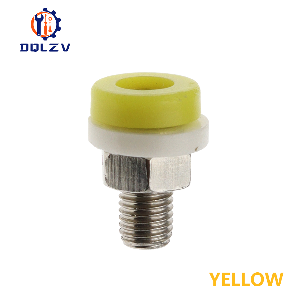 Conector Banana de latón de 2MM para conector de prueba de conector Banana, enchufe aislado, Terminal pequeño, cobre puro, rojo, negro y azul: YELLOW / 5-9 Unids
