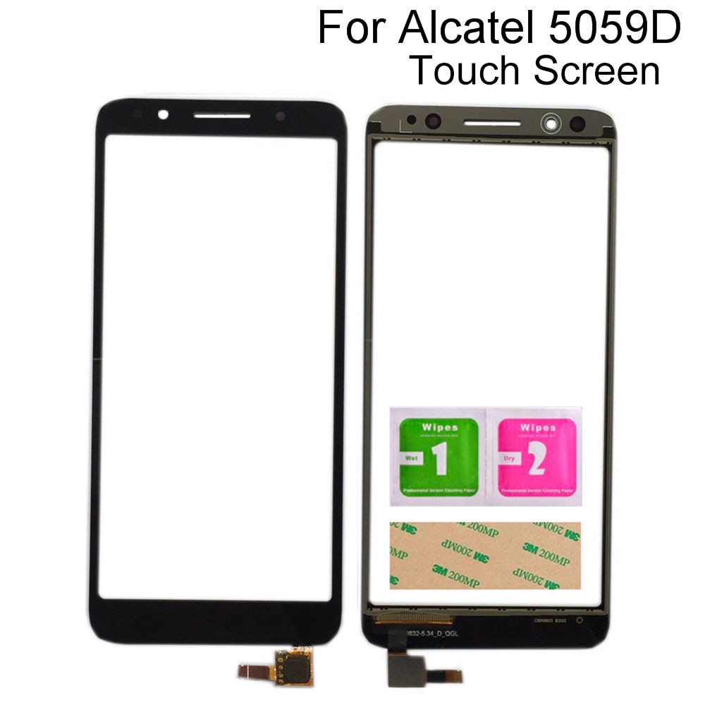 Touch Screen Digitizer Panel For Alcatel 1X 5059D 5059 Lens Sensor TouchScreen Mobile Tools 3M Glue Wipes Touch