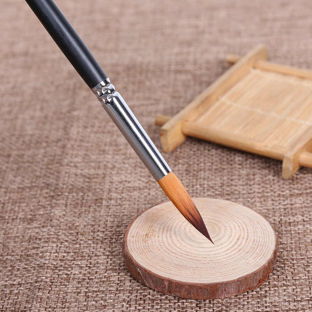 Juego de pinceles de pintura de 6 uds., pincel de pintura con punta redonda y puntiaguda, pincel acrílico de pelo de nailon para pintura acrílica al óleo de acuarela