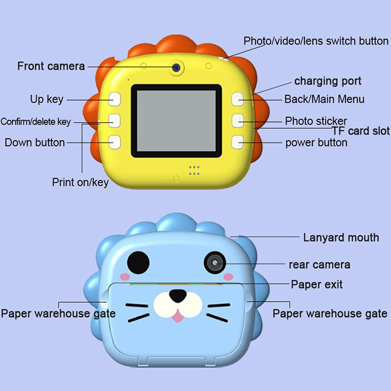 Fotocamera per bambini WIFI stampa istantanea fotocamera stampante termica Wireless WIFI telefono stampante 32GB Card 1080P HD giocattolo per fotocamera digitale per bambini