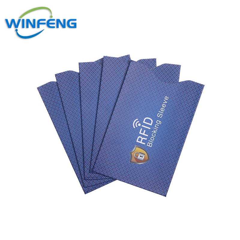 10Pcs Anti-Scan Karte Ärmeln Kredit NFC RFID Blocking Karte Schutz Anti-magnetische Aluminium Folie Tragbare Bank karte Halter: Himmel Blau