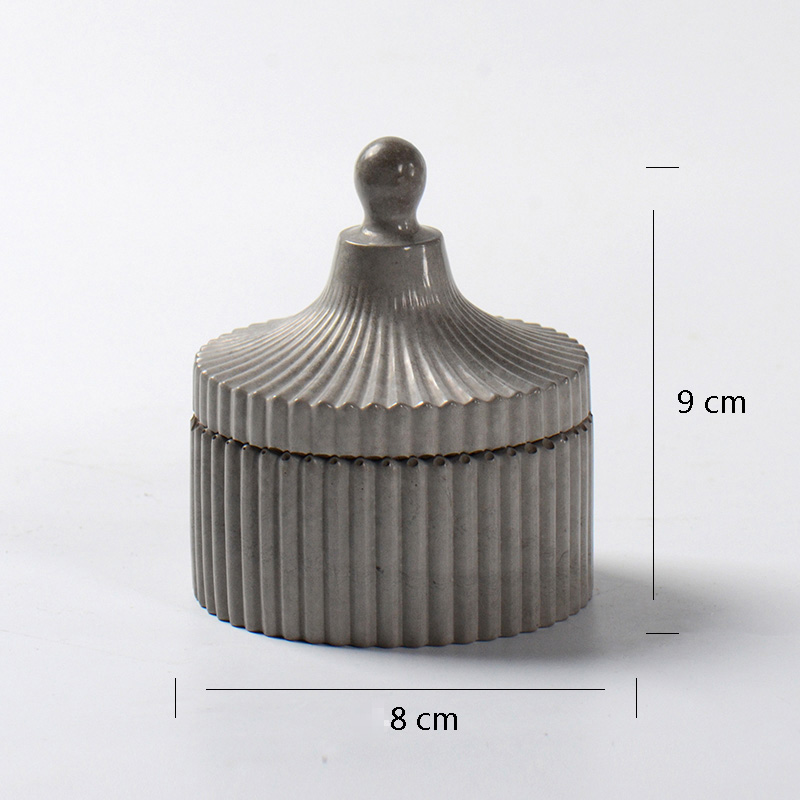 Recipiente para velas de hormigón con tapa, molde de silicona para almacenamiento de cemento, recipiente redondo para velas, contenedor