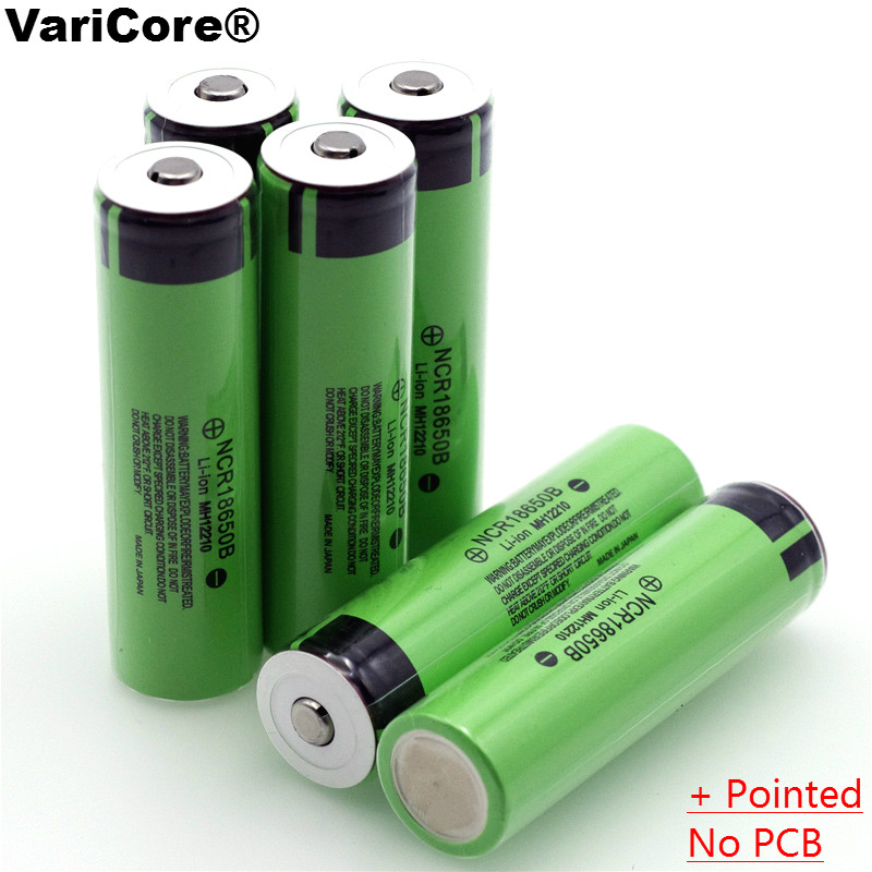 VariCore 100% Originele 18650 NCR18650B 3400 mah 3.7 v Li-Ion Oplaadbare batterij met Spitse (Geen PCB) batterijen