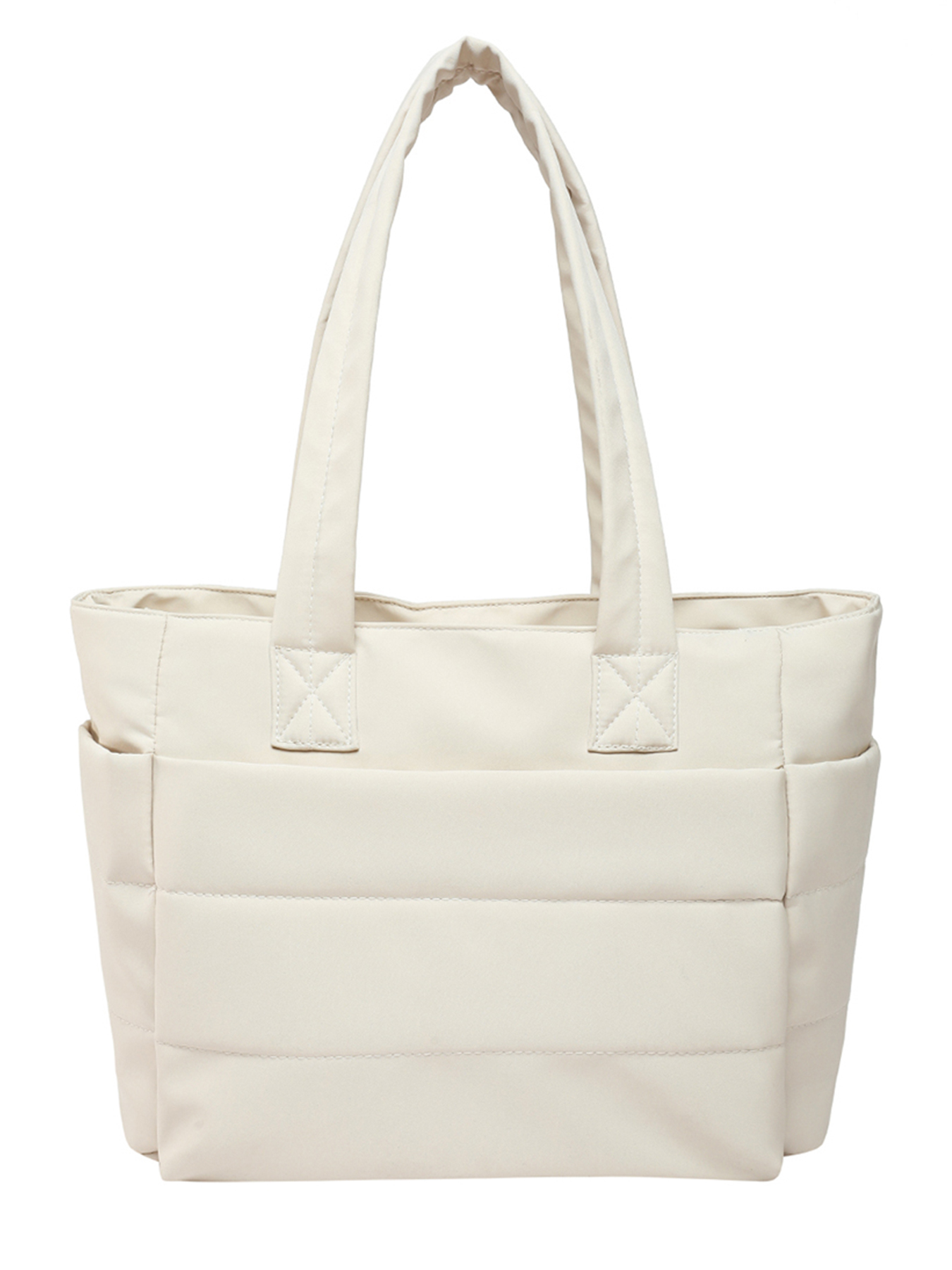Bolso de mano para mujer, bolsa de almacenamiento de hombro para ir al trabajo a la , bolso sencillo para salir de mamá, bolso de viaje de gran capacidad para Fitness: Beige