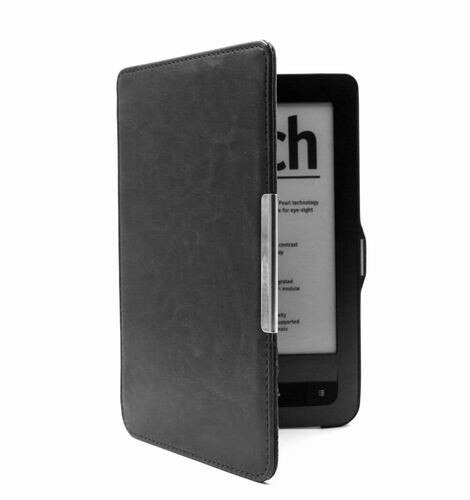 Gligle Tablet leather case cover voor Pocketbook Touch/Touch lux 622/623 Ereader shell 50 stks/partij: black