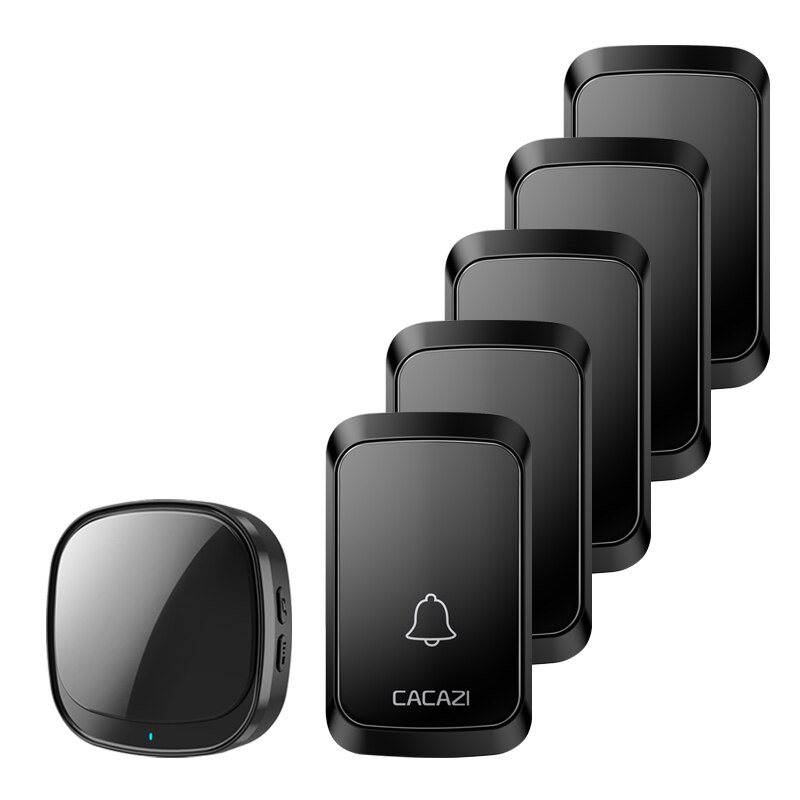 Cacazi Waterdichte Usb Draadloze Deurbel 300M Range Thuis Intelligente Deurbel 60 Chimes 2 3 4 5 Knop 2 3 Ontvanger: WHITE