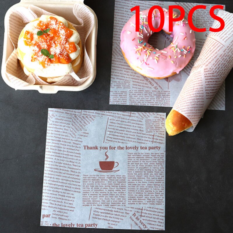 10/20/pcs Disposable Greaseproof Paper Suitable for Bread Box, Fast Food Box, Cake Box, Food Package Decoration Kitchen Supplies: E-10PCS
