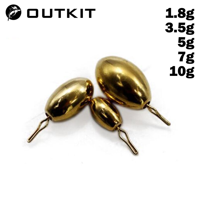 Outkit fiske bly sänken kula koppar vikt sänkor 1.8g/3.5g/5g/7g/10g redskap sänkor fiske bly vikt
