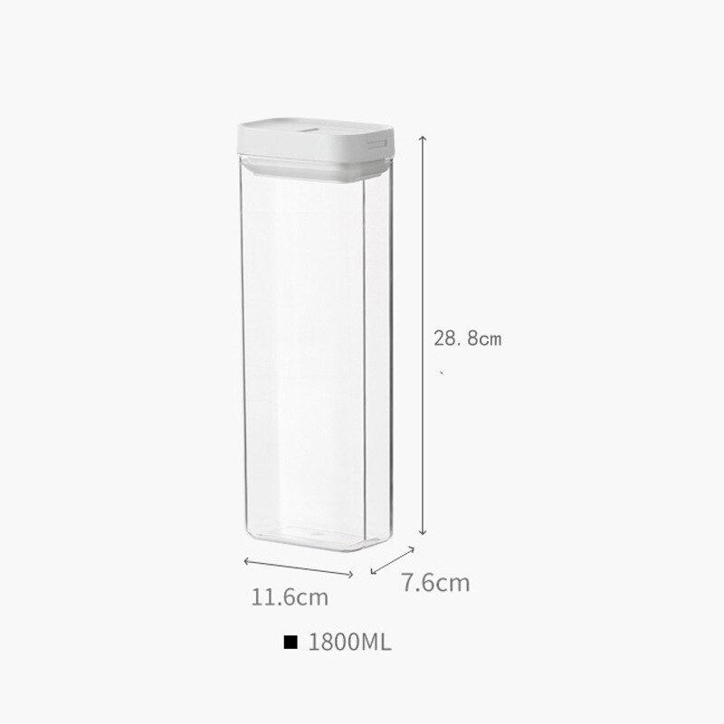 Kitchen Transparent Food Storage Box Sealed Dust Keep Fresh Storage Jar Containers Refrigerator Noodles Grain Food Organization: round-1800ml