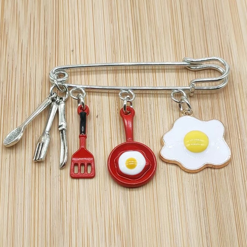 Mode Chef Chef Broche Gebakken Ei Koekenpan Servies Keuken Mes En Vork Broche Chef