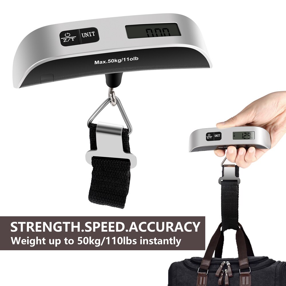 Luggage Scale Stainless Steel Handled Bathroom Scales Luggage Hanging Suitcase 1PC LCD Display Electronic Luggage Weighs