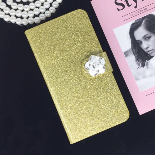 Printing Leather Case for Huawei G Play Mini CHC-U01 Flip Cover for Honor 4C 4 C CHM-U01 CHM-CL00 CHM-UL00 C8818 Phone Cases: Gold Flower