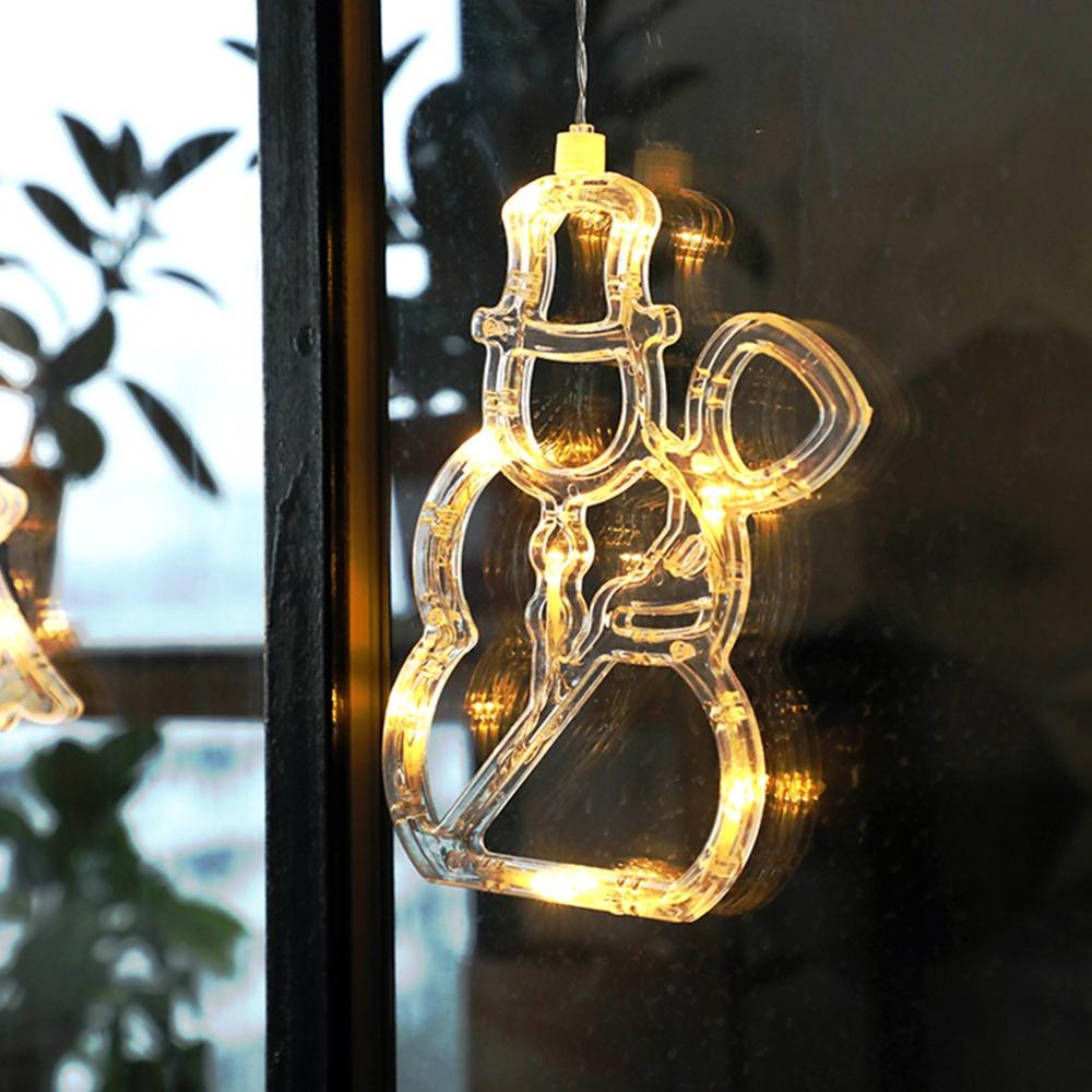 Førte fe lys kranset gardin lampe batteri magt streng lys år julepynt til hjem soveværelse vindue: F