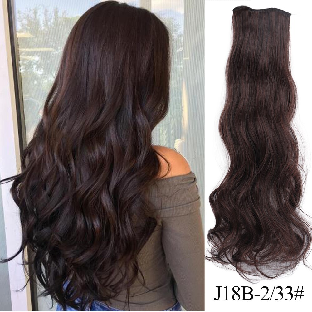 LVHAN 2 Clip In Hair Extensions Synthetic Long Wavy Clip On High Temperature Fiber Hair Extensions: J18B-2-33 / 20inches