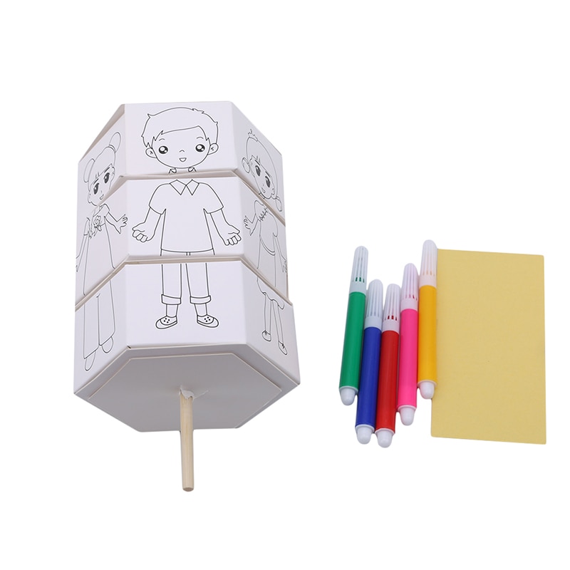 Baby Ambachtelijke Speelgoed Roterende Diy Papier Bijpassende Rotatie Omkleden Pop Creatieve Handwerk Puzzel Kleuterschool Speelgoed Voor Kinderen