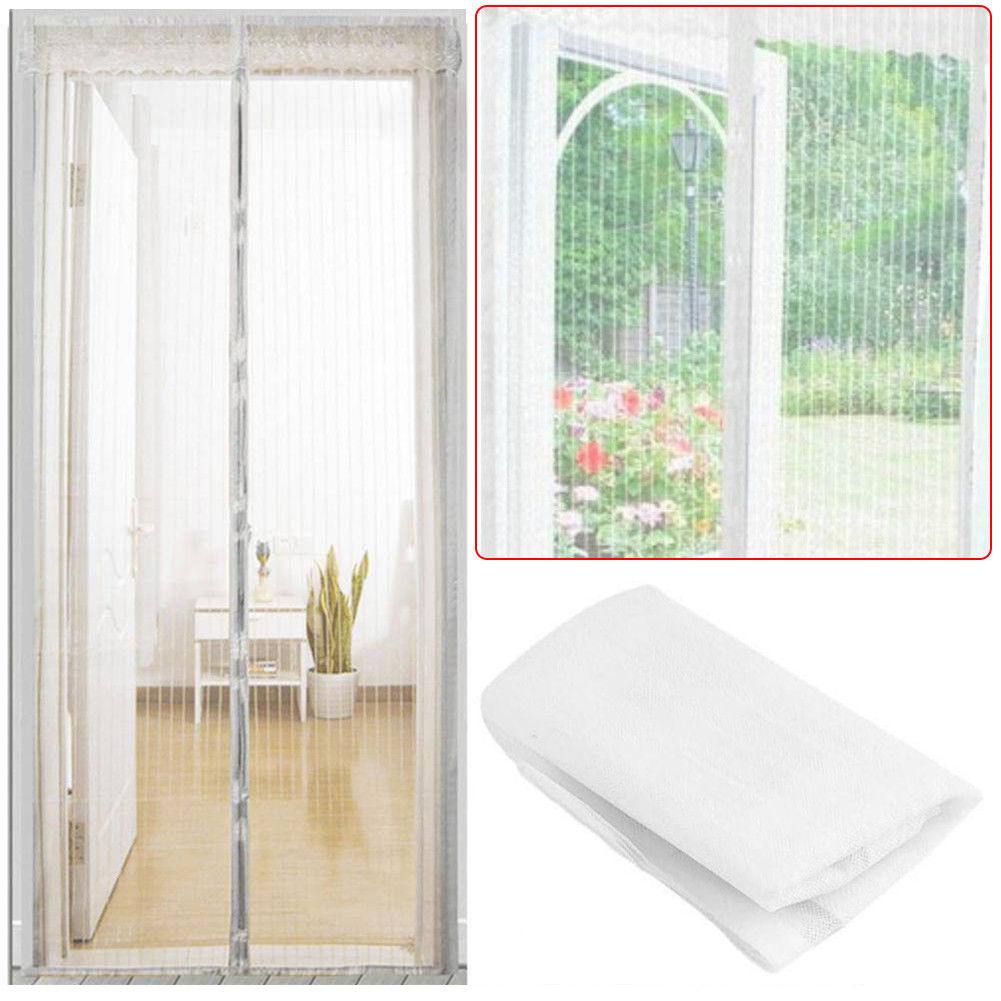 Magnetic Insect Magic Door Net Screen Bug Mosquito Fly Insect Curtain Mesh Guard Door Screens: white