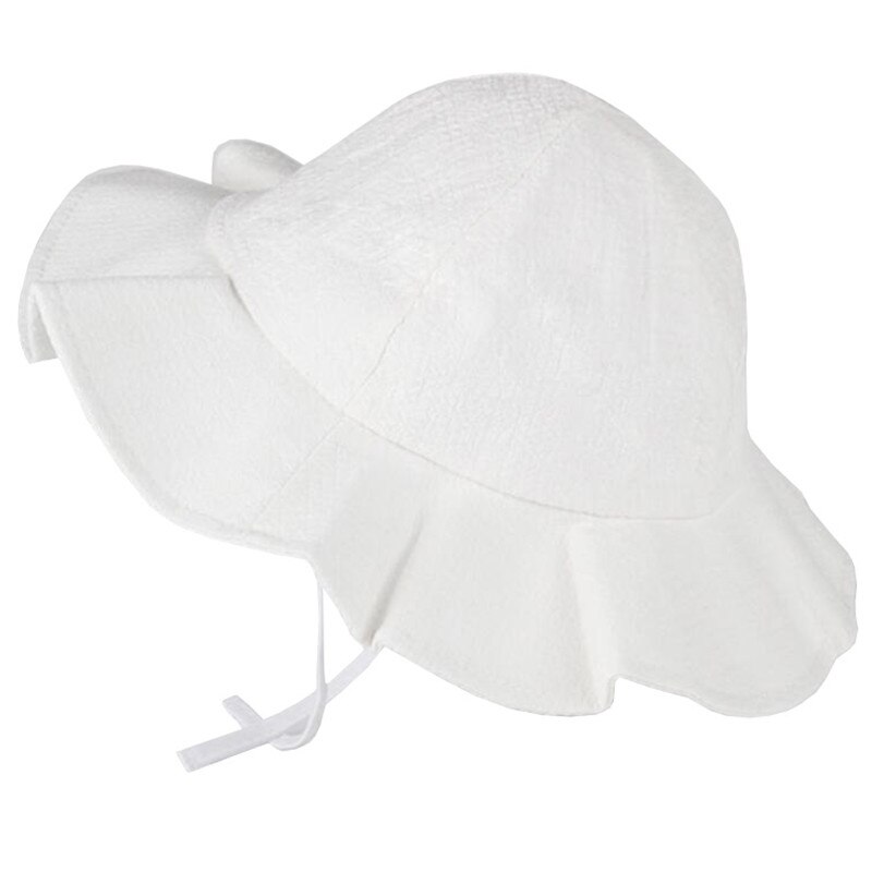 New Spring Summer Outdoor Baby Girls cappello pizzo Bowknot cappello da pescatore cappello da sole per bambini cappellini da sole per bambini cappellino per protezione solare per bambini: white