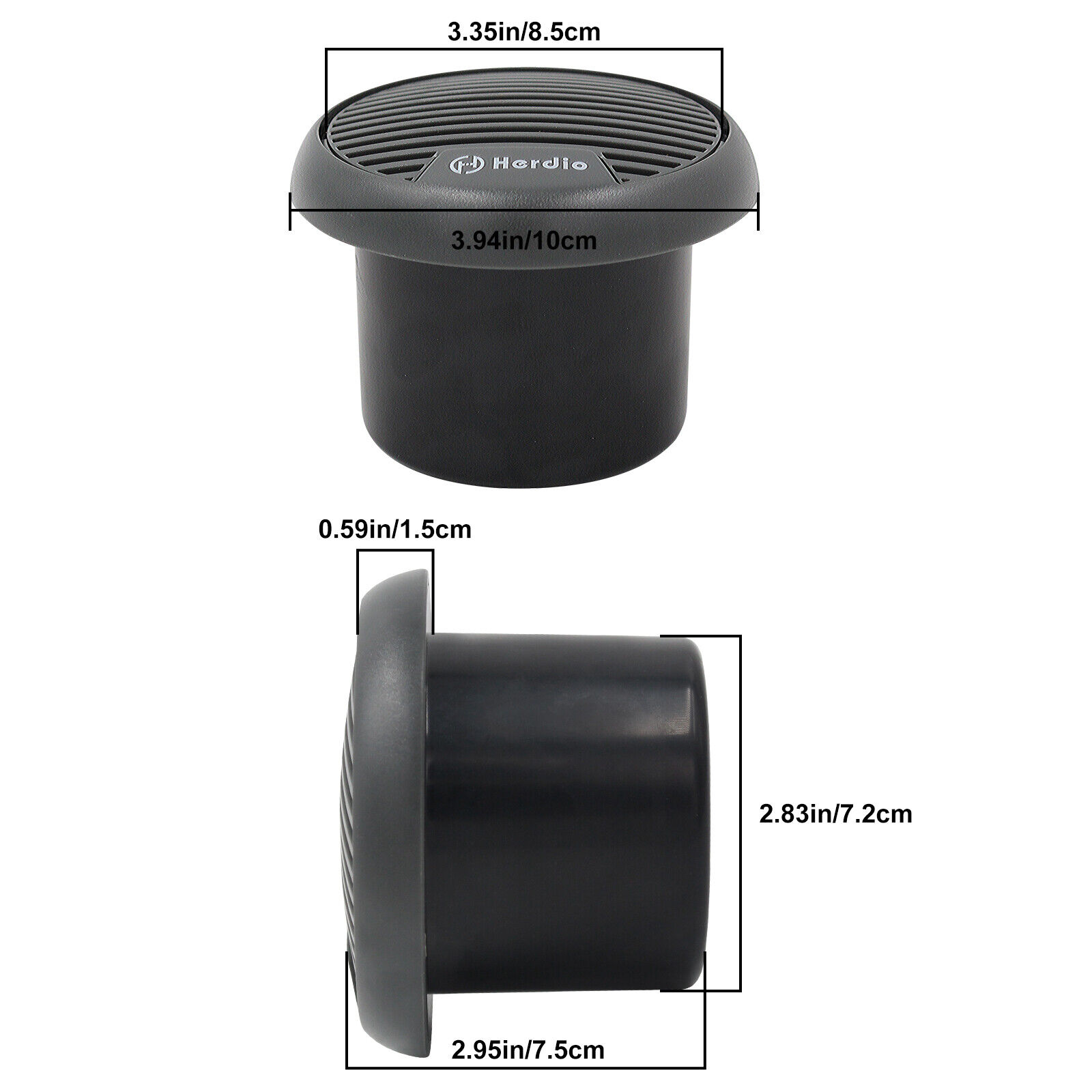 Herdio 3 inch Waterproof Marine Boat Speakers Heavy Duty Motorcycle Speaker SPA ATV UTV Tractor Bathroom Surface Mounted Gray