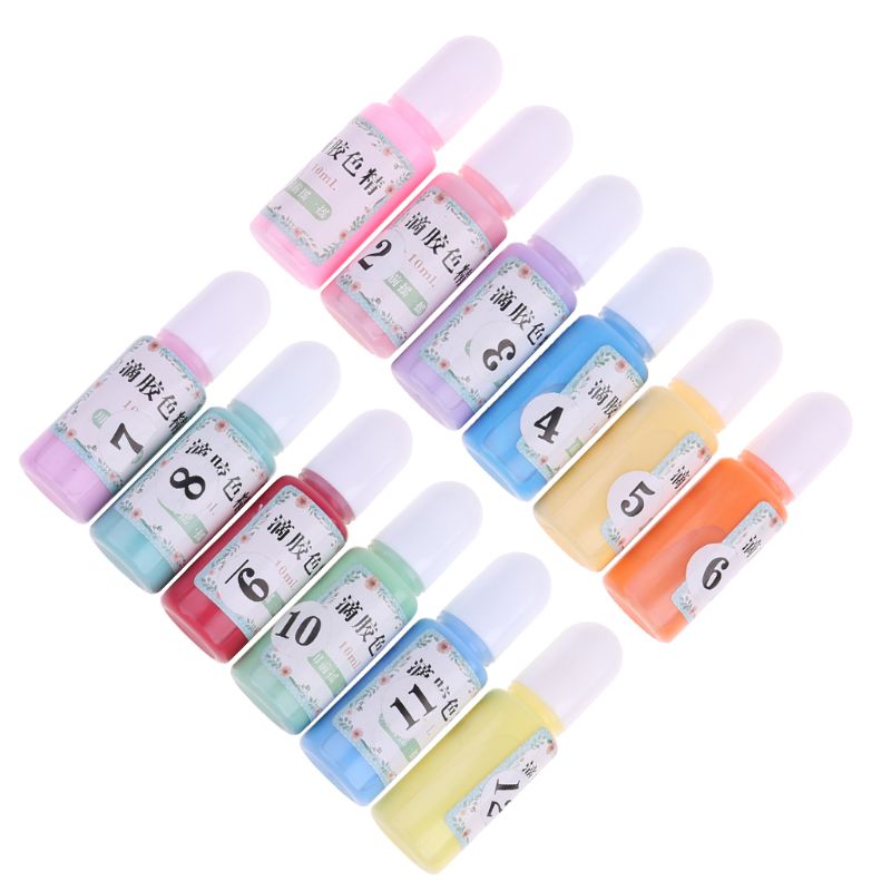 12 flasker flydende macaron slik farve harpiks pigment farvestof harpiks epoxy smykker diy