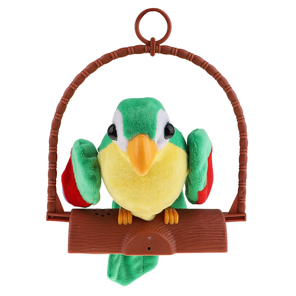 Cute Talking Talk Parrot Imitates & Repeats What You Say Funny Toy: Green